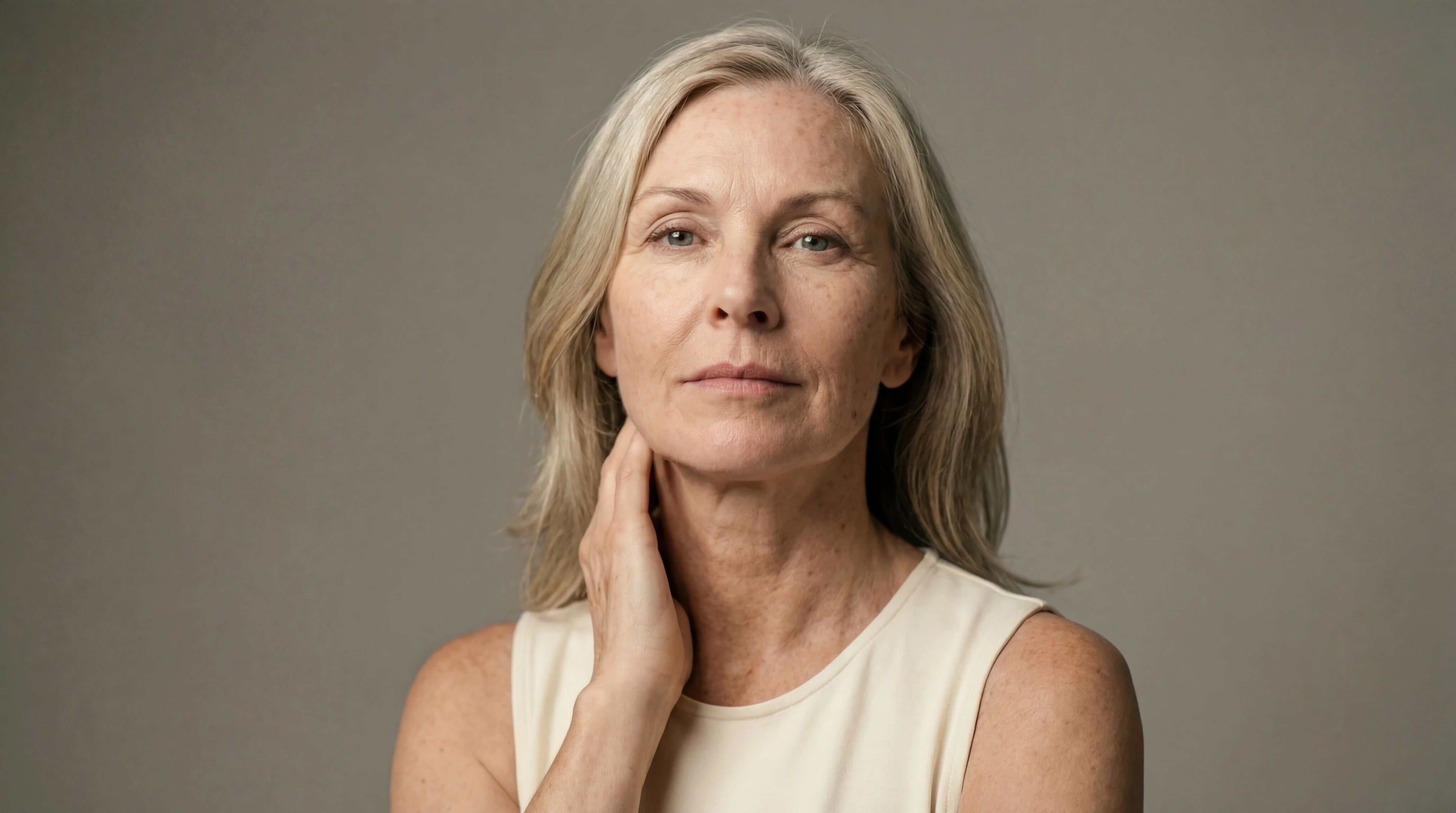 Porträt einer Frau, in sich ruhend — Deep Health Check